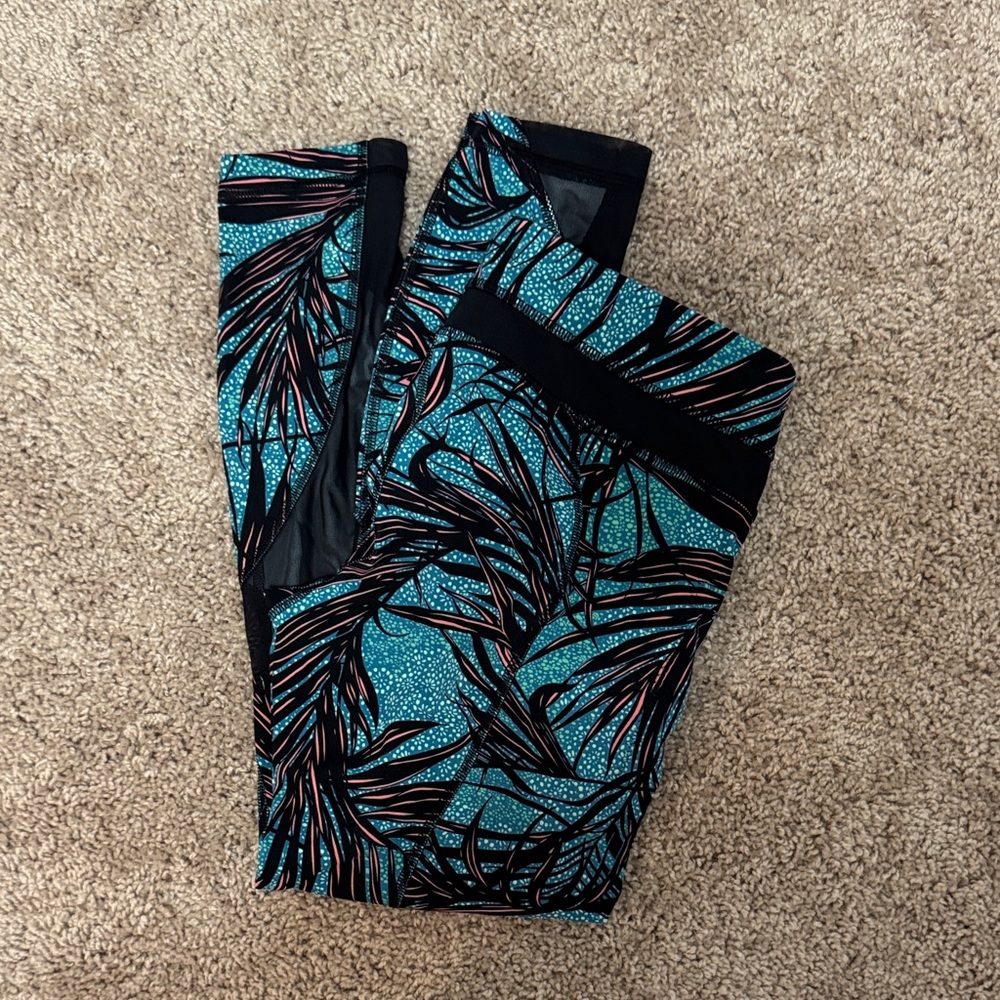 lululemon athletica Teal and Black Patterned Leggings